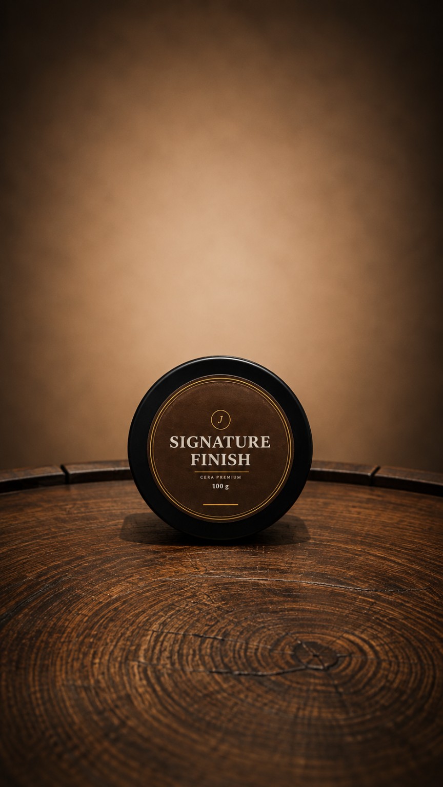 Lata real de 100 g da cera Signature Finish JUSTOS